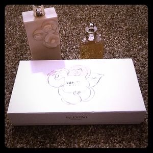Valentino jewelry case, lotion and body wash